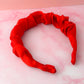 Ruby - Red Satin Scrunchie Headband