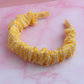 Back to School - Yellow Gingham Scrunchie Headband