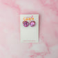 Lillie - Pink glitter circle stud Resin Earrings
