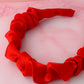 Ruby - Red Satin Scrunchie Headband