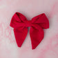 Cherri - Pinkish Red Needlecord classic Hair Bow