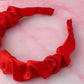 Ruby - Red Satin Scrunchie Headband
