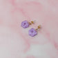 Lilac flowers - Lilac glitter Resin Earrings