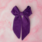 Violet - Purple Needlecord long Hair Bow