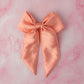 Peaches - Peach Satin long Hair Bow