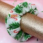Classic Christmas- Cotton Christmas tree and candy cane themed Christmas classic scrunchie