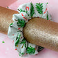 Classic Christmas- Cotton Christmas tree and candy cane themed Christmas classic scrunchie