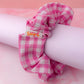 Jessi - Pink Gingham print classic scrunchie