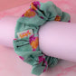 Flamingo Fancy - Blue & Pink flamingo print classic scrunchie