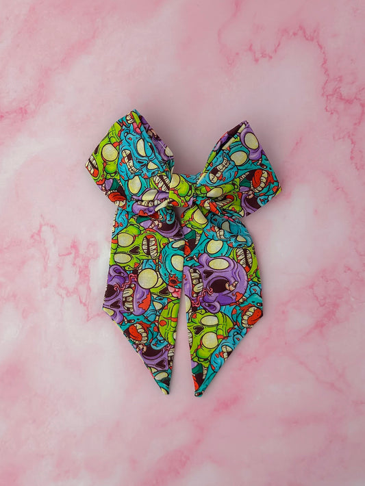 Living Dead -Zombie print long Hair Bow