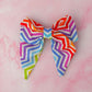 Zig Zag - multicolour zigzag print classic Hair Bow