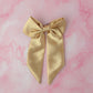 Golden - Gold Satin long Hair Bow
