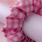 Jessi - Pink Gingham print classic scrunchie
