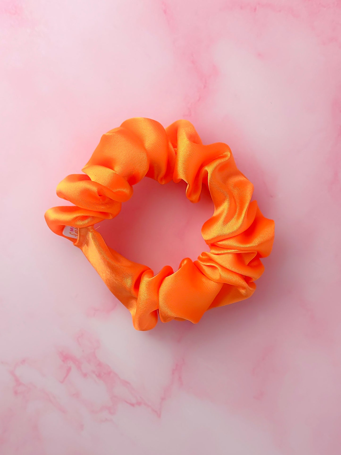 Pumpkin - Orange satin wide scrunchie
