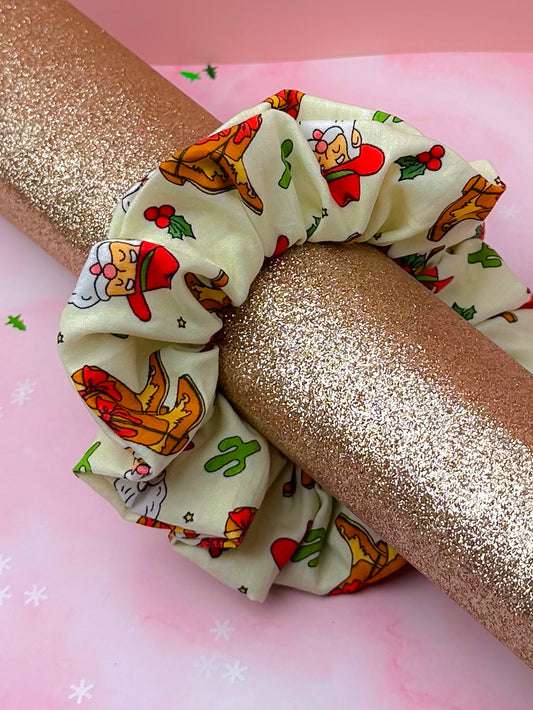 Cowboy Christmas, Cowboy themed Christmas classic scrunchie