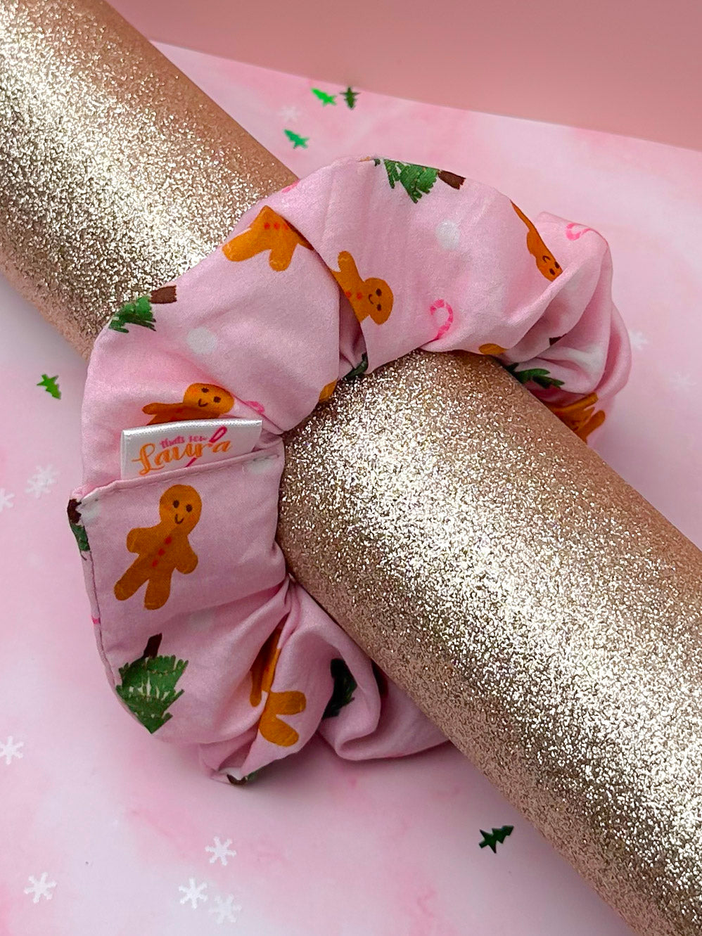 Gumdrop, Gingerbread themed Christmas classic scrunchie