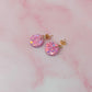 Day Drive Cirlce drops - pink glitter Resin Earrings