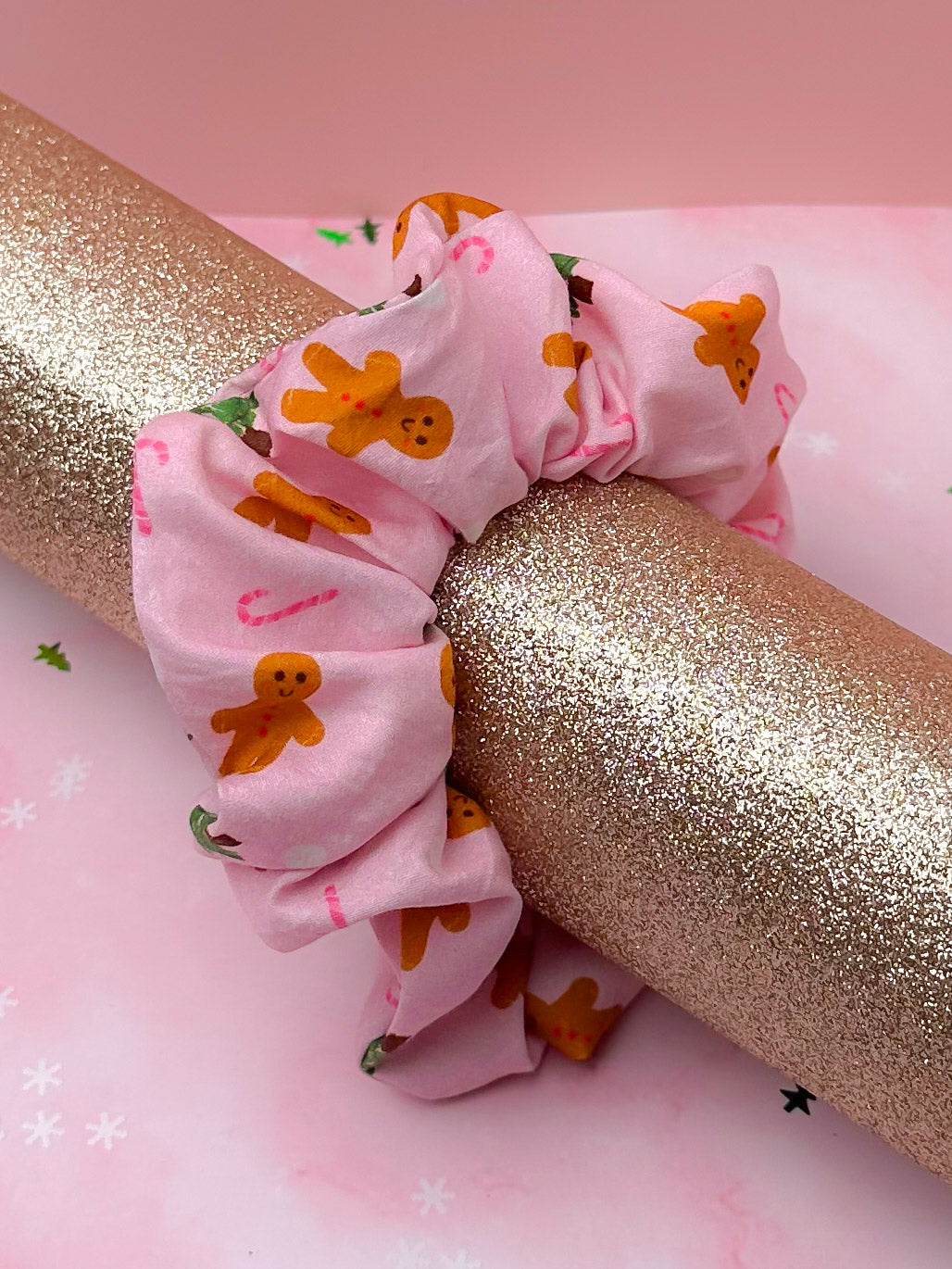 Gumdrop, Gingerbread themed Christmas classic scrunchie