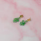 Swamp  Snakes - Green glitter Resin Earrings