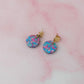 Bubblegum - Pink & blue glitter Resin Earrings