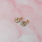 Champagne flowers - gold glitter Resin Earrings
