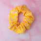 Back to School - Yellow Gingham print classic scrunchie