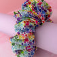 Watercolour Heart - multicoloured heart print XL Scrunchie