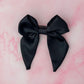 Classic Black - Black Satin classic Hair Bow