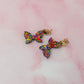 Funfetti butterflies - multicoloured glitter Resin Earrings