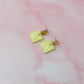 Lemon Squares - yellow glitter Resin Earrings