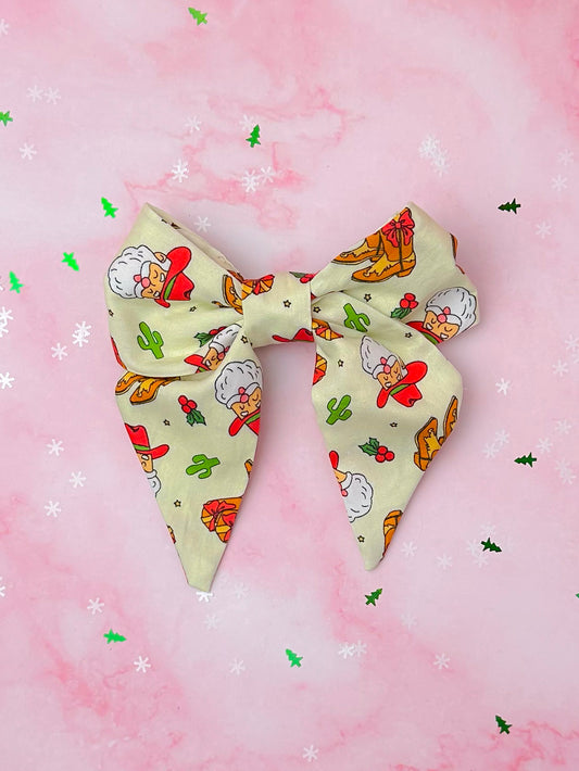 Cowboy Christmas EXCLUSIVE SHORT Hair Bow