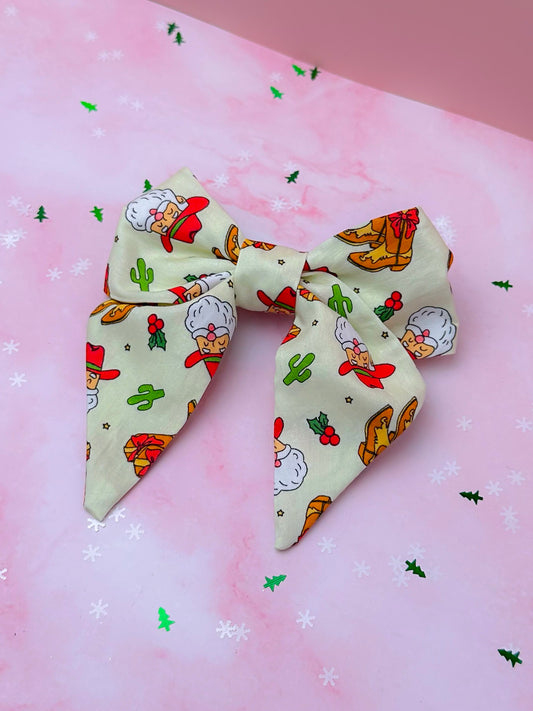 Cowboy Christmas EXCLUSIVE SHORT Hair Bow