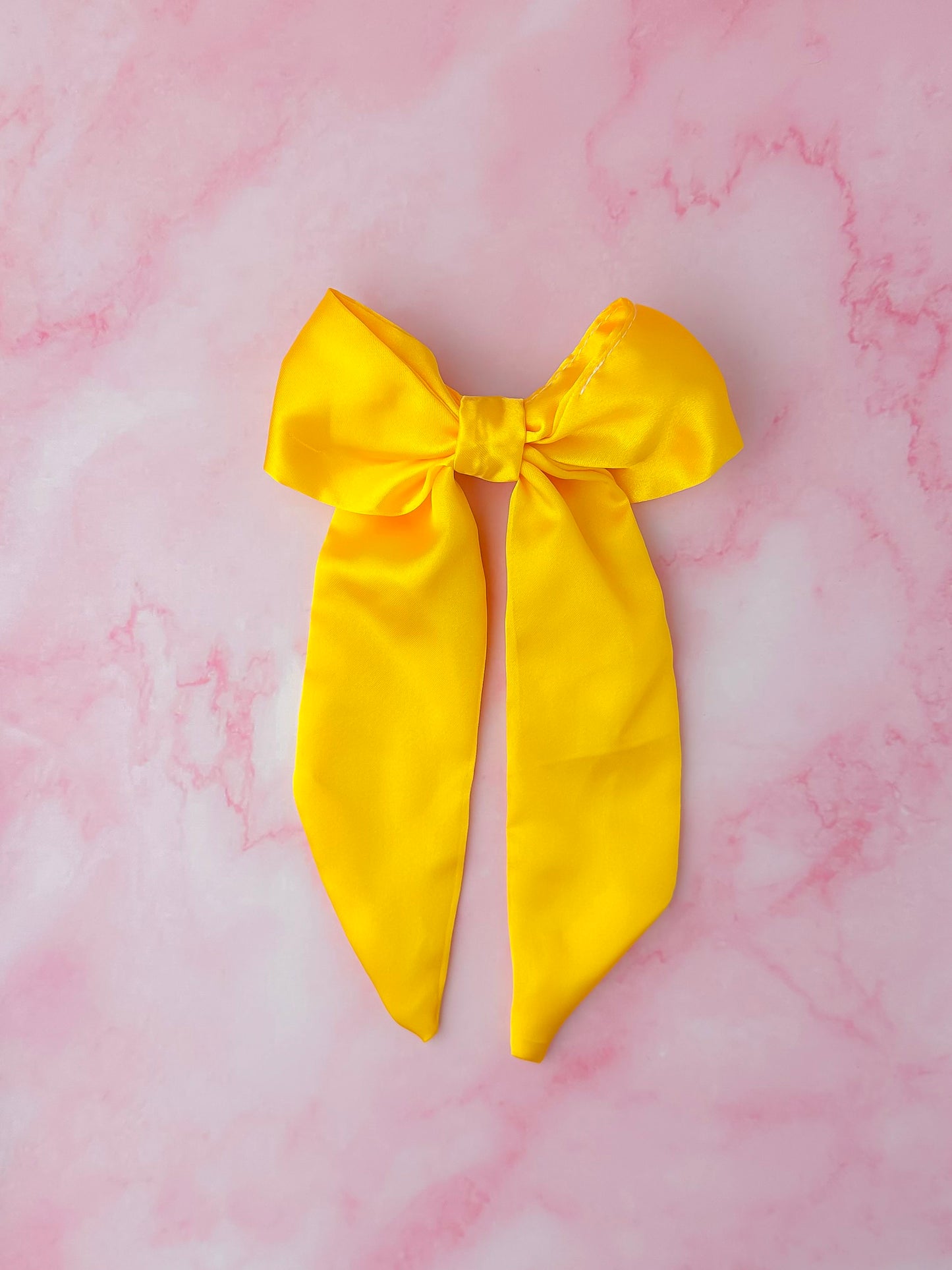 Daffy - Yellow Satin long Hair Bow
