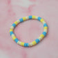 Beach | Blue, Cream & Yellow Beaded Bracelet