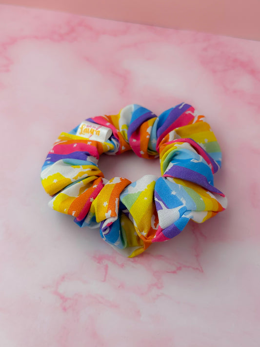 Whimsical Unicorn - Multicoloured Unicorn print classic scrunchie