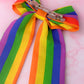 Pride - Rainbow striped long Hair Bow