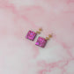 Rizzo Diamonds - pink glitter Resin Earrings