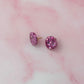 Lillie - Pink glitter circle stud Resin Earrings