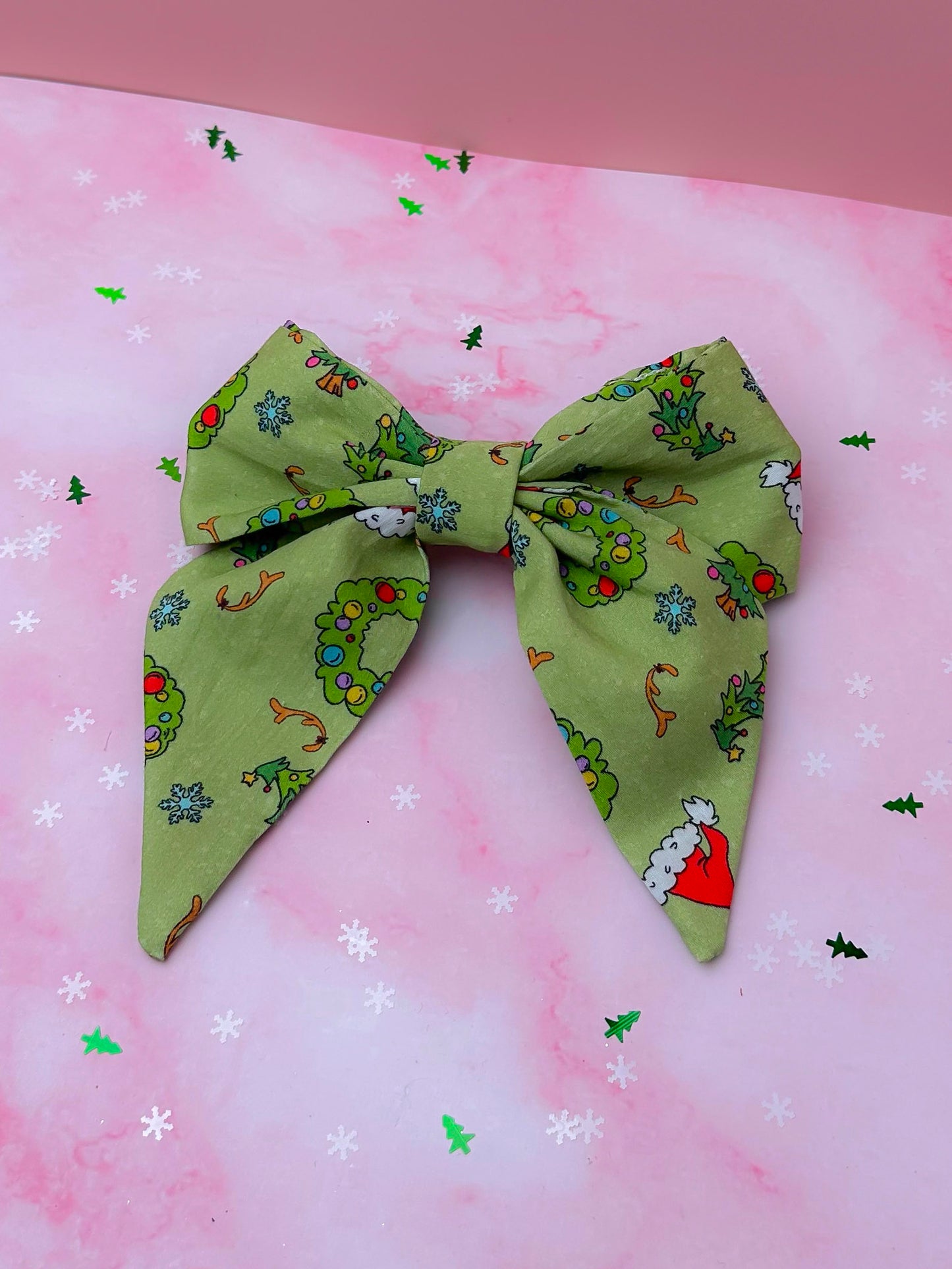 Grinchmas EXCLUSIVE SHORT Hair Bow | Handmade Hair Accessories UK