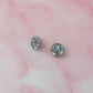 Aquarius circle studs - holographic silver glitter Resin Earrings