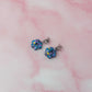 Mystical Moon flowers - Blue, purple & gold glitter Resin Earrings