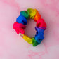 Rainbow - Rainbow Satin wide scrunchie