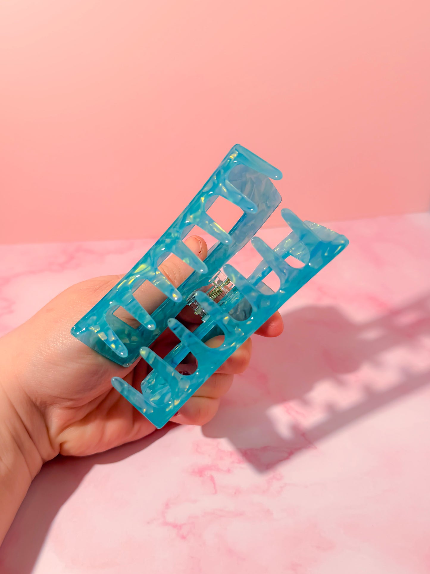 Crystal Blue Hair Claw Clip – Comfortable, Everyday Hold