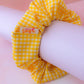 Back to School - Yellow Gingham print classic scrunchie