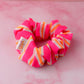 Mary - Orange and pink striped gym & swim wide scrunchie