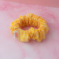 Back to School - Yellow Gingham print wide scrunchie