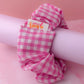 Jessi - Pink gingham print XL Scrunchie