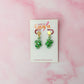 Swamp  Snakes - Green glitter Resin Earrings