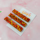 Cosy Christmas - Gold & Red Trio Glitter Resin Hair Clips