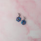 Mystical Moon flowers - Blue, purple & gold glitter Resin Earrings
